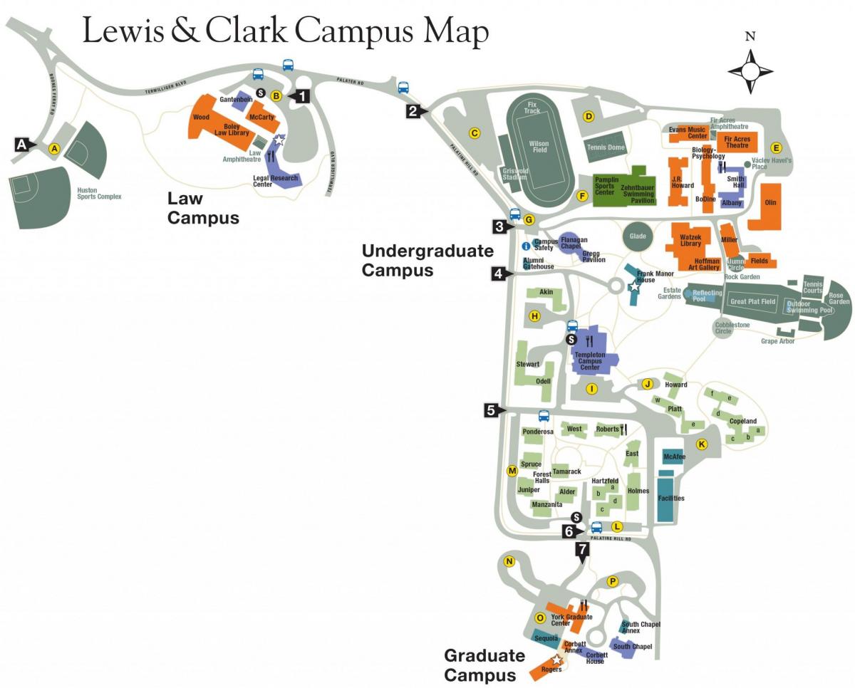 mapa lewis a clark College