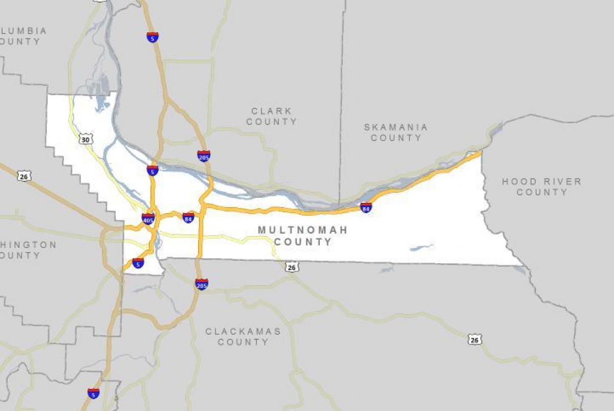 Multnomah county, Oregon map