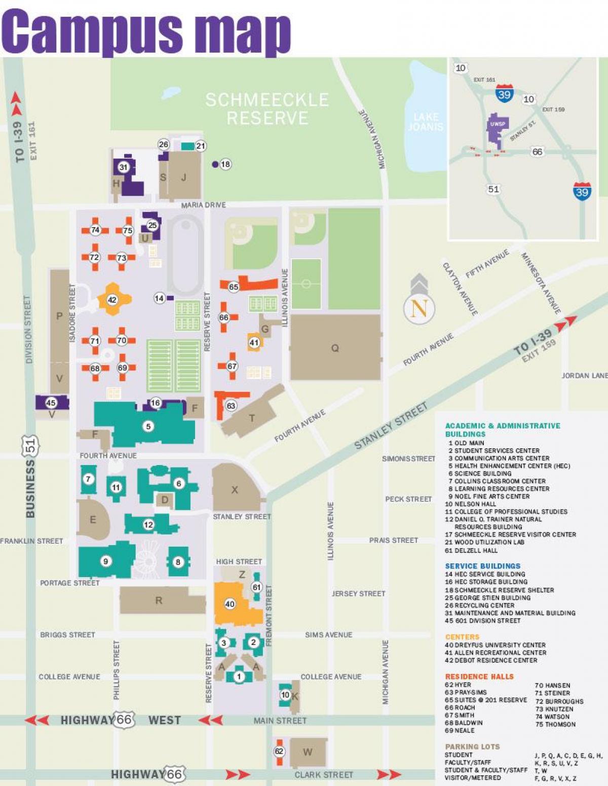 mapa Portland state University