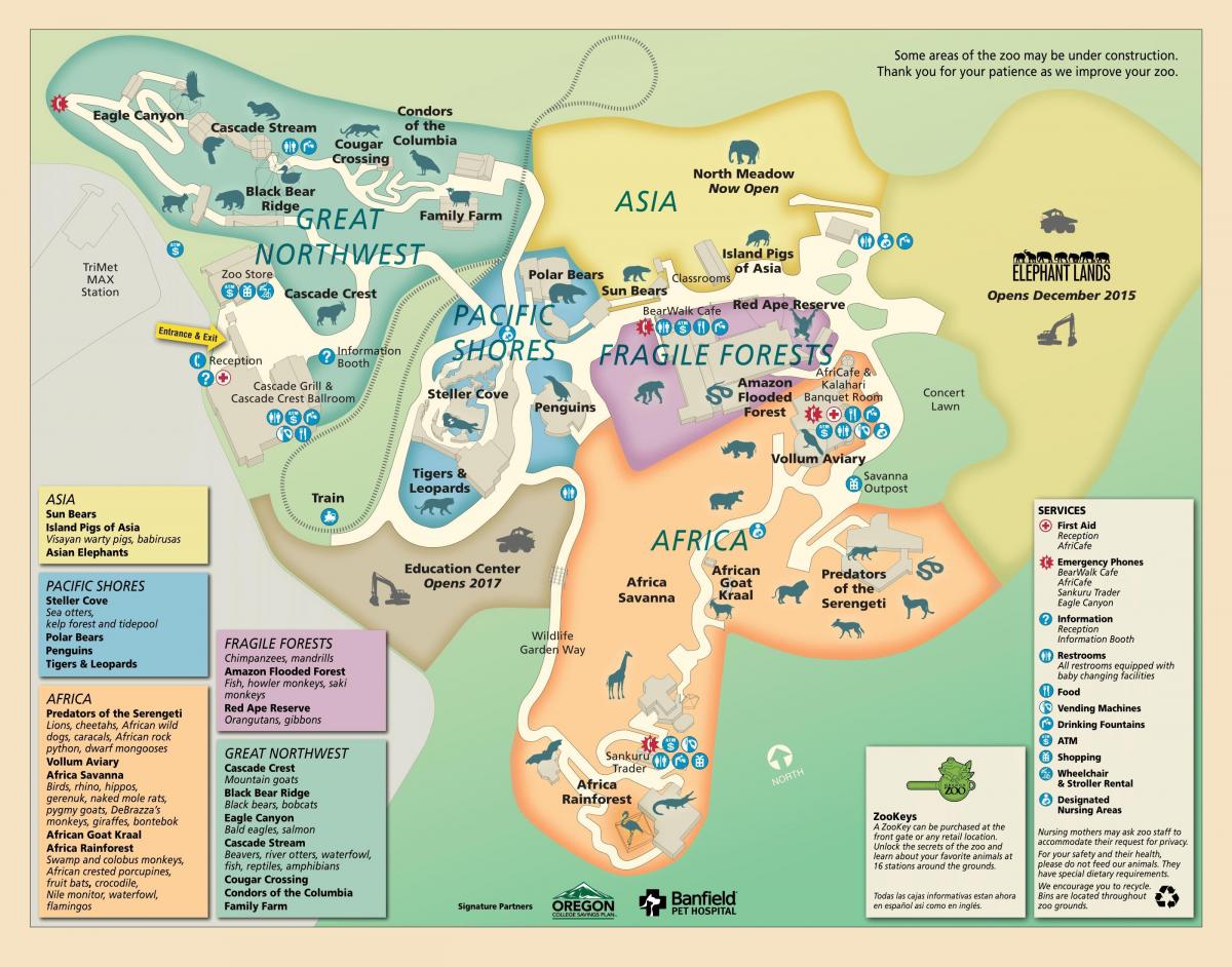 mapa Portland Zoo