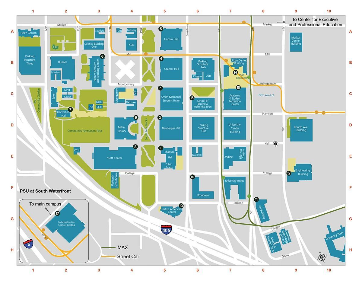 mapa PSU parkoviště