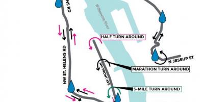 Mapa Portland marathon